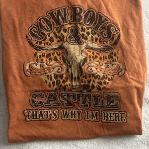 Lulu Mac Cowboys Leopard Cattle Graphic T-Shirt XL